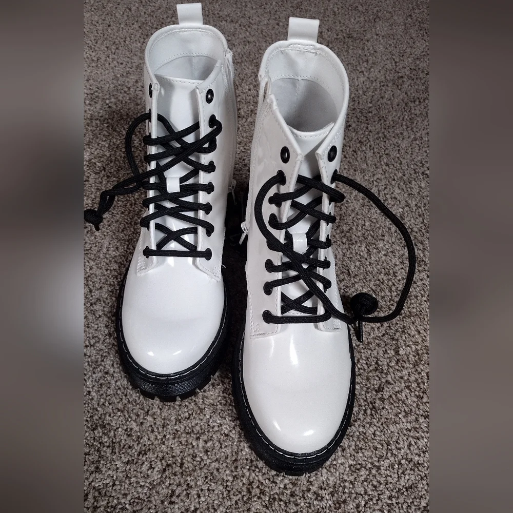 Madden NYC White Lug Boots - Picture 2 of 8
